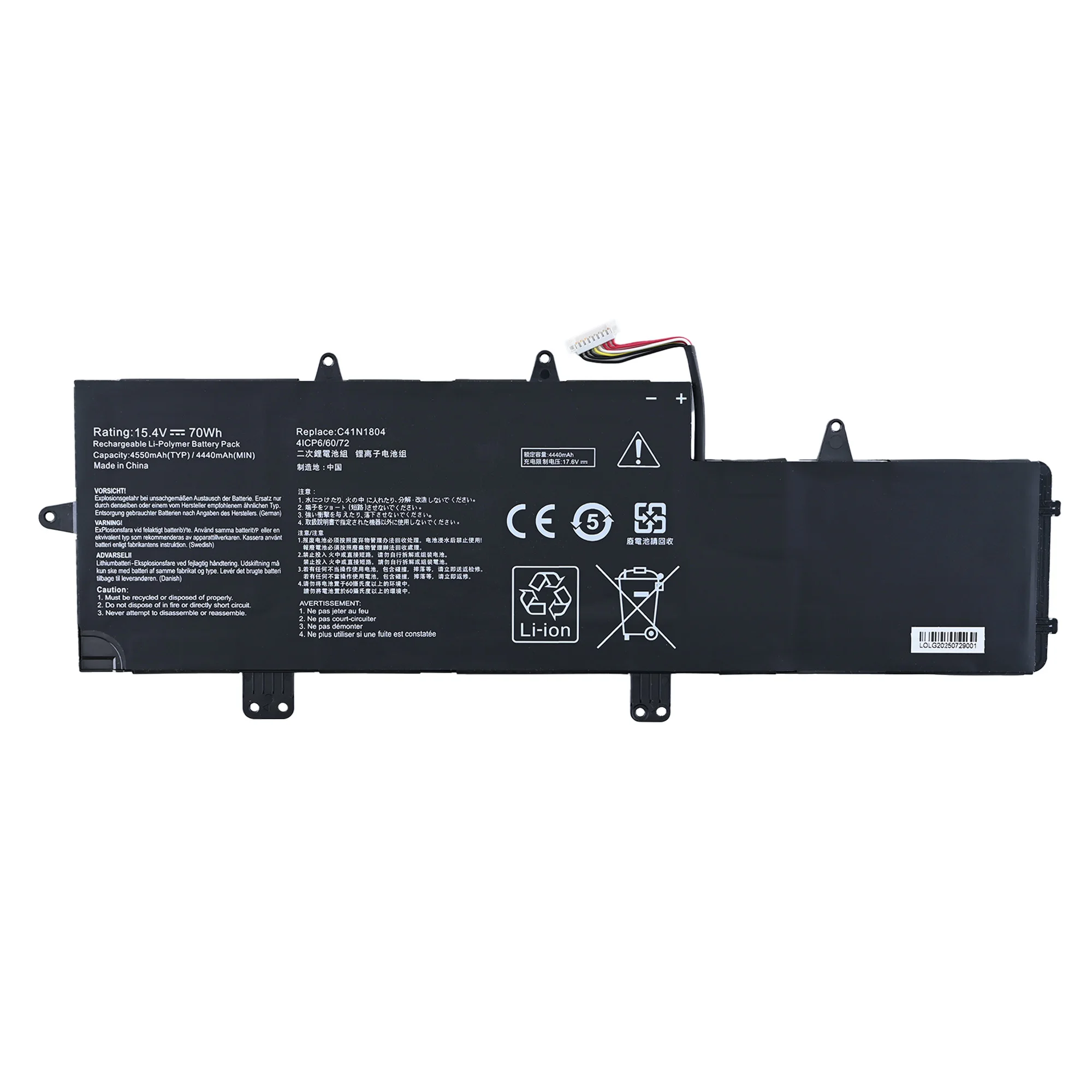 C41N1804 Laptop Battery Replacement for Asus ZenBook Pro 14 UX450FDX UX450FD UX480 UX480FD UX450FDX-1A UX450FDX Series