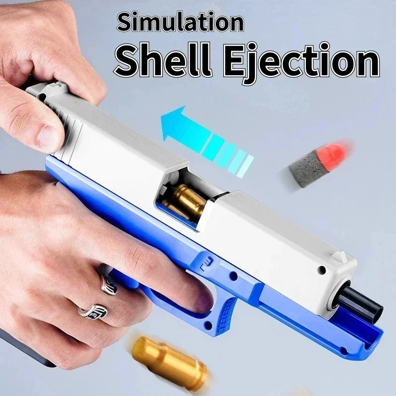 Pistola de juguete 8DF-Desert Eagle con expulsión de casquillos, dardos de espuma, pistola de airsoft con juego de disparos y paintballs para niños y adultos, ideal como regalo.