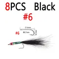 8 piezas, color negro, talla 6