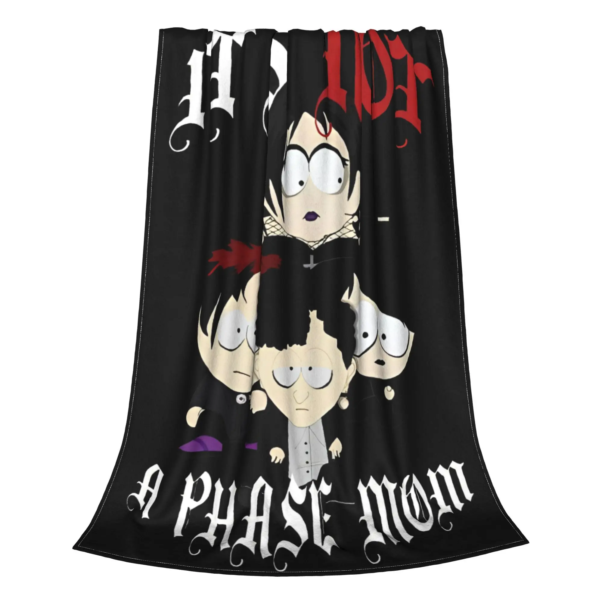 Southpark Anime Throw Blanket for Couch Goth Kids It\'s Not a Phase Mom Soft Cozy Plush Blanket 50x60 Inch Multi-size Bedspread