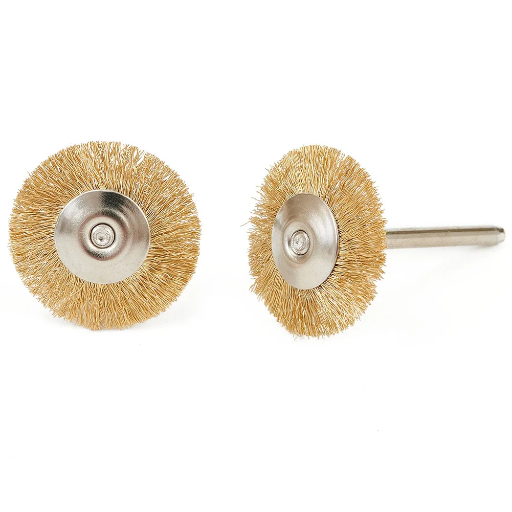 Efficient and Cleaning 20PCS Copper Wire Wheel Brushes 3 175mm Mandrel, Suitable for Deburring and Polishing Different Metals