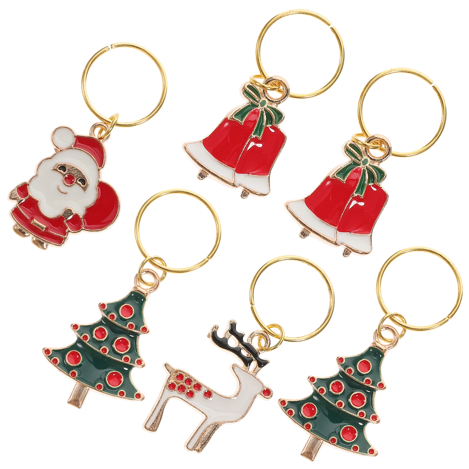 

6 Pcs Glass Markers Alloy Drink Rings Creative Label Charms Xmas Party Supplies Reusable Eco Friendly Gifts