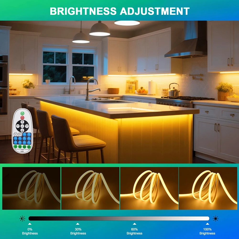 220V WIFI Bluetooth Dimmable LED Neon Strip Light 23key Remote Wall Touch Power Kit Waterproof 288LEDs/M Flex Home Decor Lamp view 4