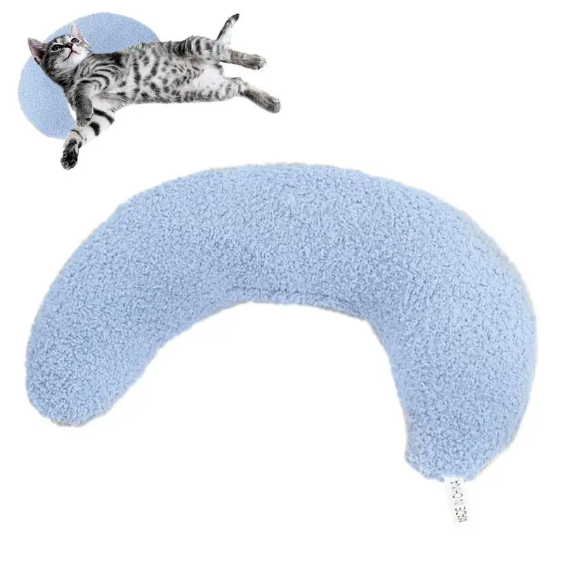 Pet Pillows For Cats Ultra Soft Fluffy Pet Calming Toy Half Moon Shape Cuddler Deep Sleep U-shaped Accompanying Small Pillow