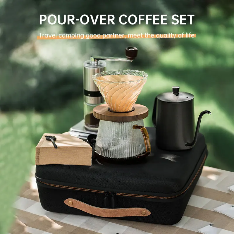 Travel Hand Coffee Pot Set Hand Coffee Gift Box Grinder Electronic Scale  Hand Punch Pot Coffee Cup Sets Barista Tools Kit