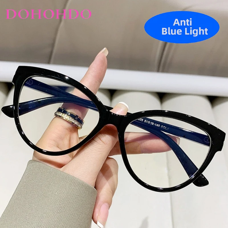

Trendy Cat Eye Optical Women's Glasses Brand Designer For Men Use Computer Office Work Anti-Blue Light Retro Eyewear Female Очки