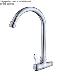 Alloy into the wall single cooling kitchen faucet 360 degrees rotating horizontal single cooling sink faucet wholesale