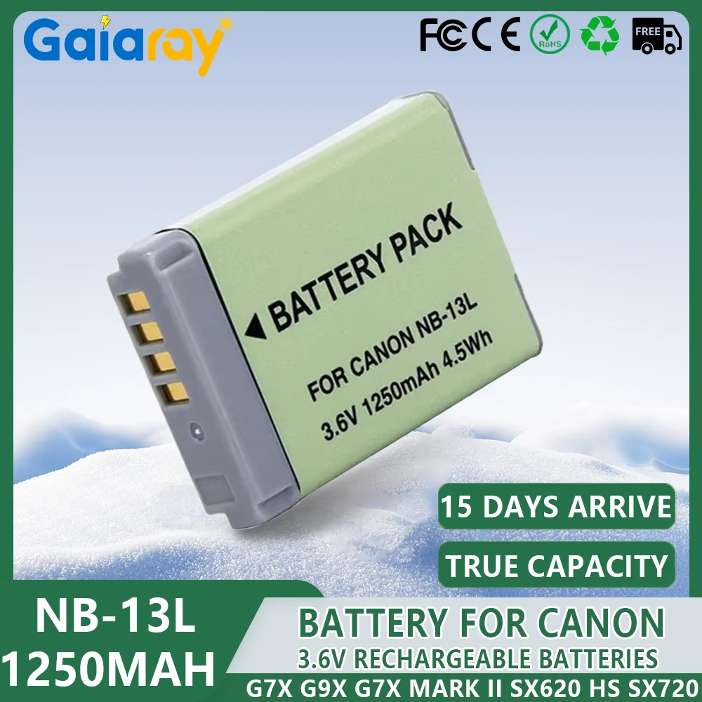 

1250mAh Rechargeable Battery NB 13L NB13L NB-13L Battery for Canon PowerShot G5X G7X G7 X Mark II G9 X,SX620 SX730 HS Batteries