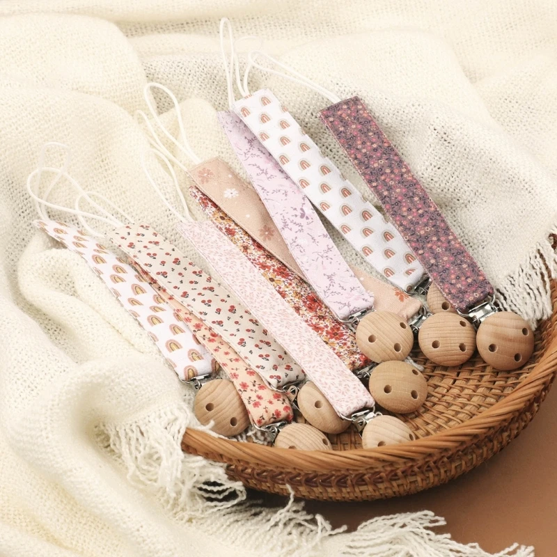 Baby Teether Chain Flowers Pattern Pacifier Clip