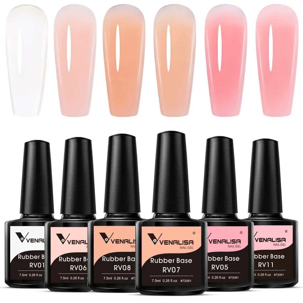 VENALISA Gummi-Basismantel, Farbe: Baby Boomer-Abdeckung, Nude French Nail Camouflage, Soak Off UV-LED-Gelee, durchscheinend, semi-permanent