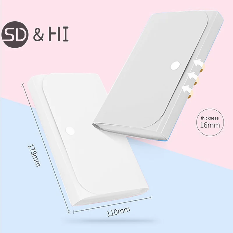 Nail Stickers Storage Book File Folder Document Organizer Card Package Button Type File Expanding Wallet 13 Pockets Paper Holder