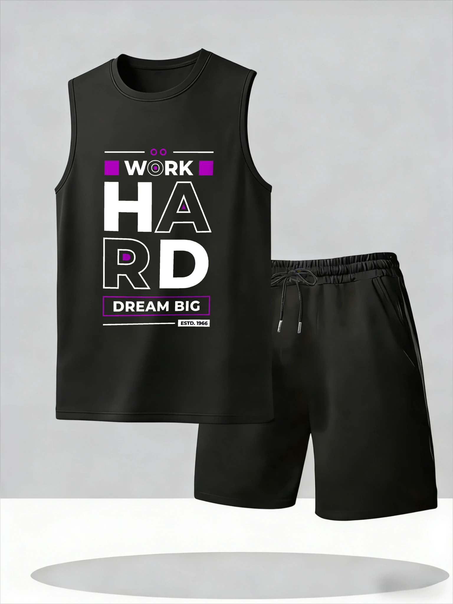 

Men's Tank Top Sets 2026 Summer Thin Quick Dry Sportswear seaside Breathable oversize beach Two-piece sets crewneck sports