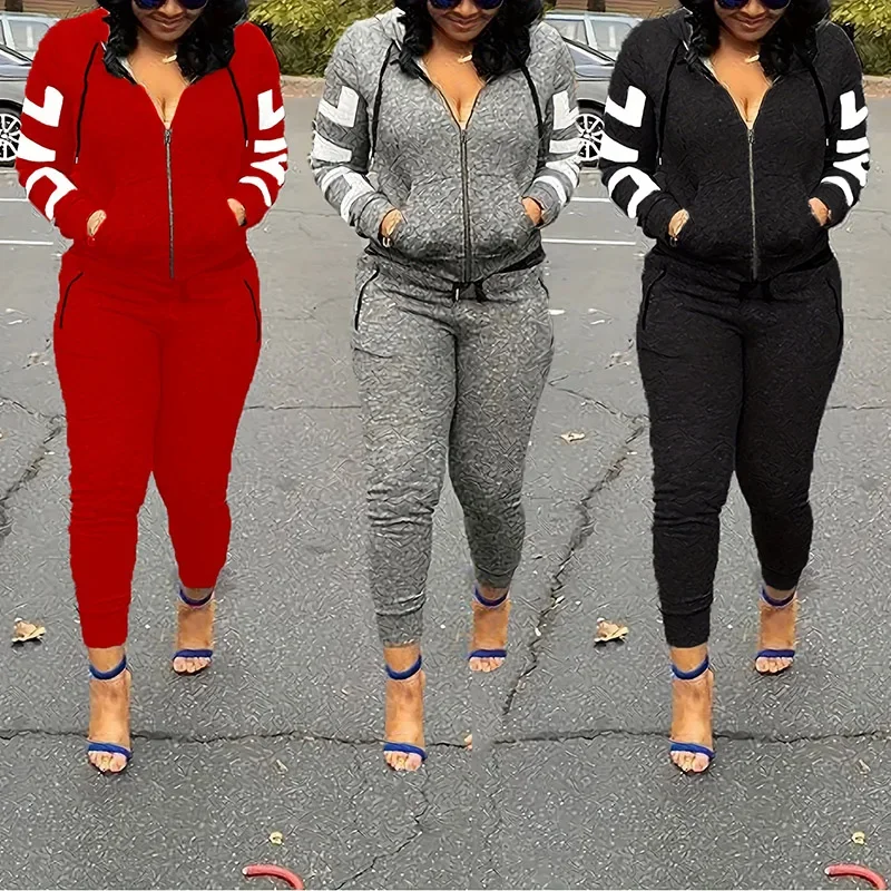 Women Clothes Sets 2024 New Casual GreyTracksuits Two Piece Set Women Sport Suit Hoodies Jogging Size Harajuku