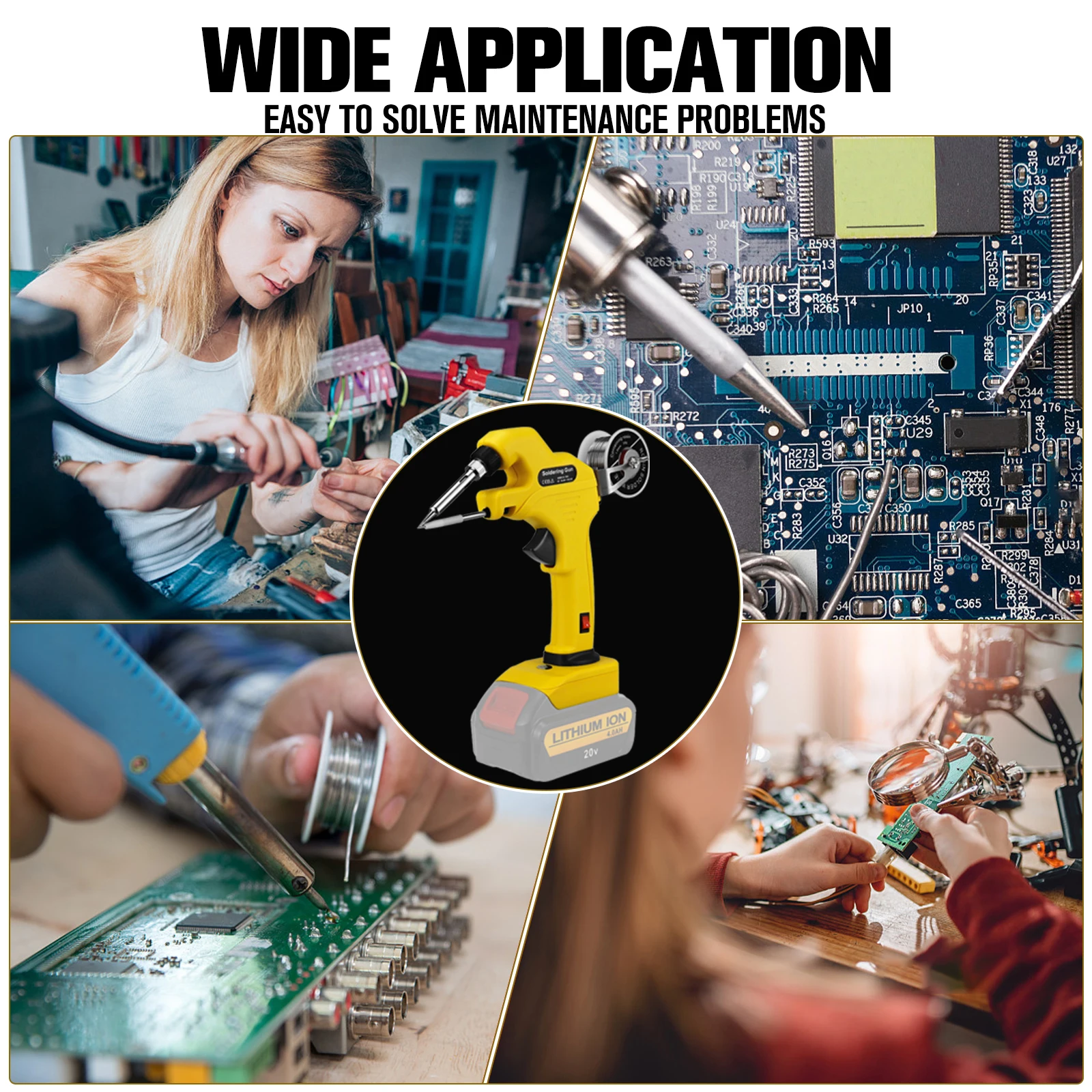 ชุดเครื่องเชื่อมเหล็กไร้สาย30W สำหรับ DeWalt แบตเตอรี่ Li-ion 20V 30S อุ่นเร็วพร้อมหัวแร้งและลวดบัดกรี (ไม่มีแบตเตอรี่)