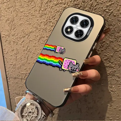 Rainbow Cat Frostat Skal till Xiaomi Redmi Note 14 13 12 10 Pro Plus 11S 14C 13C 12C 9C 11S K70 K60 A2 A1 Turbo 4 Akrylskydd 10 best sales k60-fodral - №9