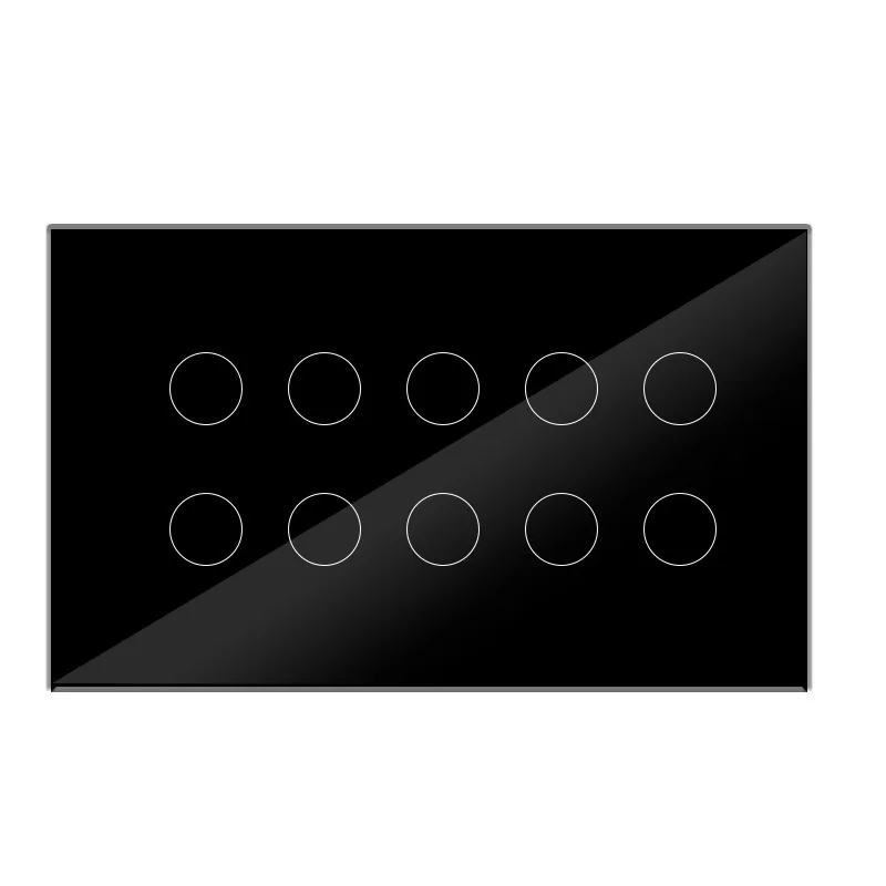 

WIFI Умный сенсорный выключатель света настенный переключатель стеклянная панель 8/10 групп 147*86мм работает с приложением Tuya Умное управление всем домом