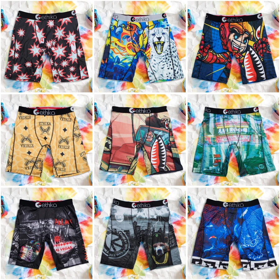 

Мужские трусы-боксеры ETHIKA, 1 шт., дышащие, с сетчатой вставкой, больших размеров, летние, сексуальные