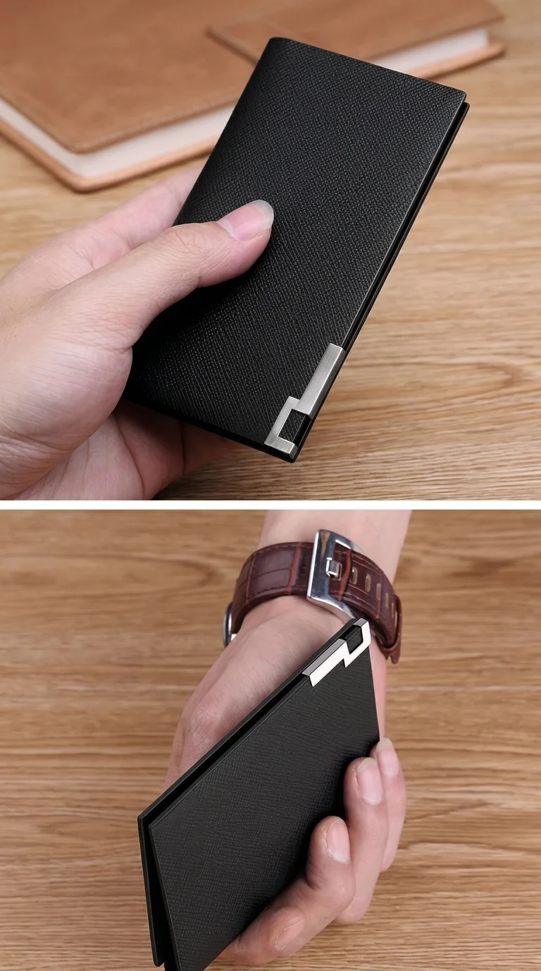 Neuer Schlanker Kartenhalter für Herren, Metall-Multikartenhalter für Ausweis, Kreditkarten und Führerschein, Ultra-Dünner Tragbarer Premium-Organizer – Detail 13