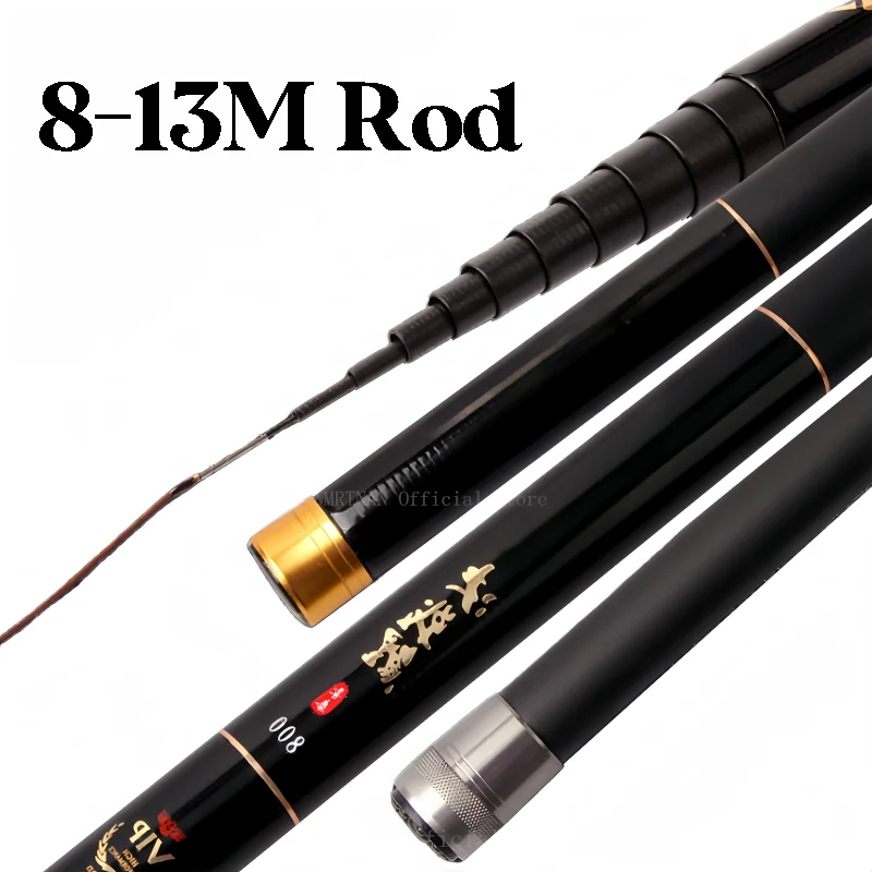 8m 9m 10m 11m 12m 13m High Quality Carbon Fishing Rod Telescopic Superhard  Carp Pole Ultralight Stream Pole Fishing Rod - AliExpress 18