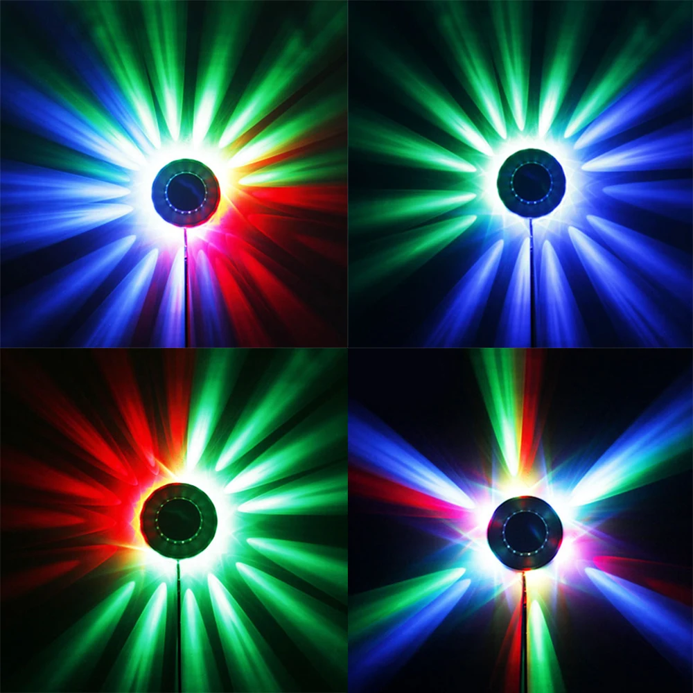 9W 48LED Mini Disco Lamp RGB Party Disco Lights Stage Light Backlight Wall Decor Flash Lights Laser Color Beam Music Lamp