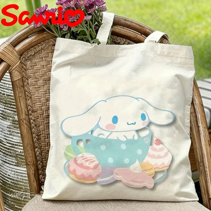 

1PC Sanrio Cinnamoroll Teacup & Sweets Print Eco-friendly Canvas Shoulder Bag
