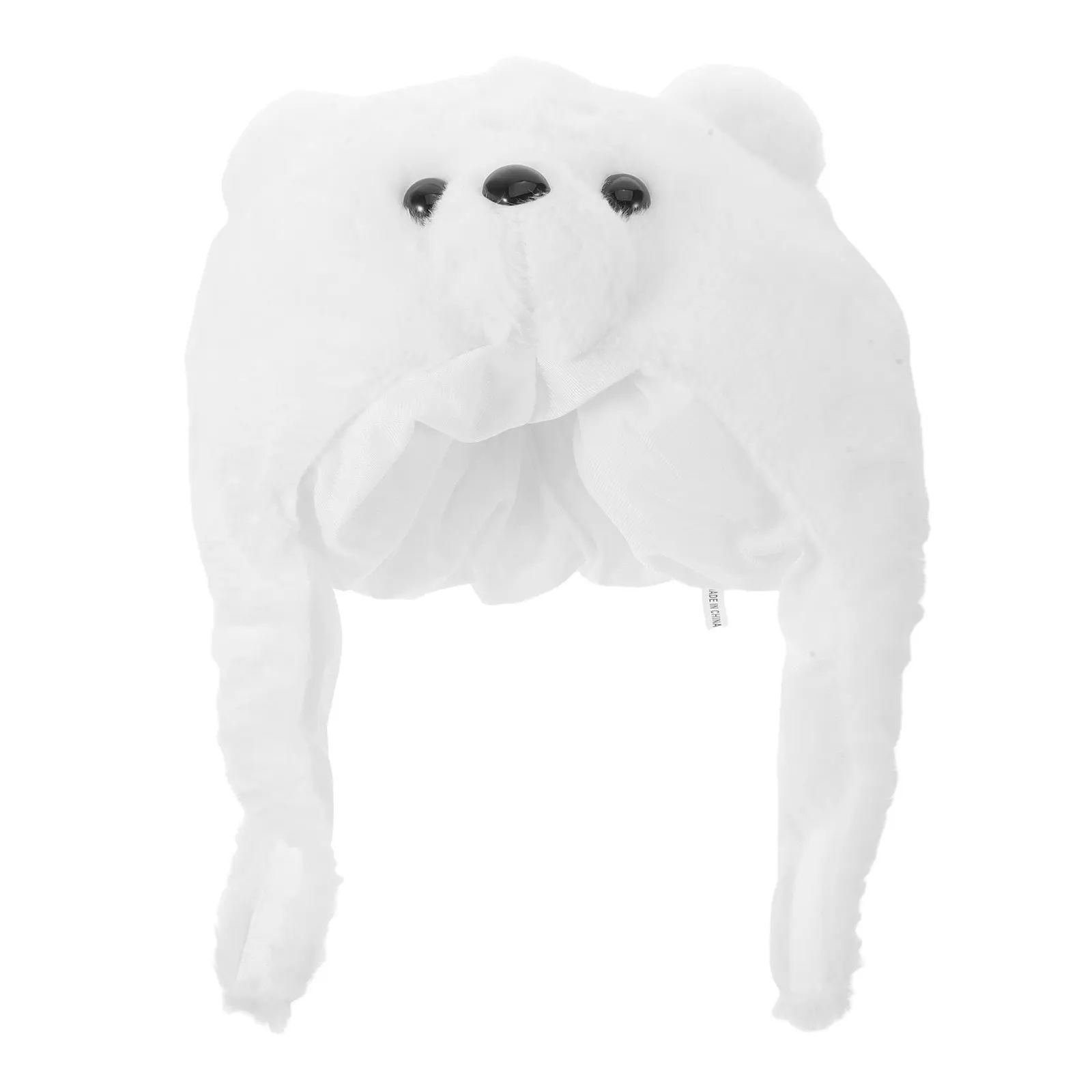 Polar Bear Headwear Soft Animal Hat Comfortable Party Cap Cosplay Prop for Halloween Christmas Easter