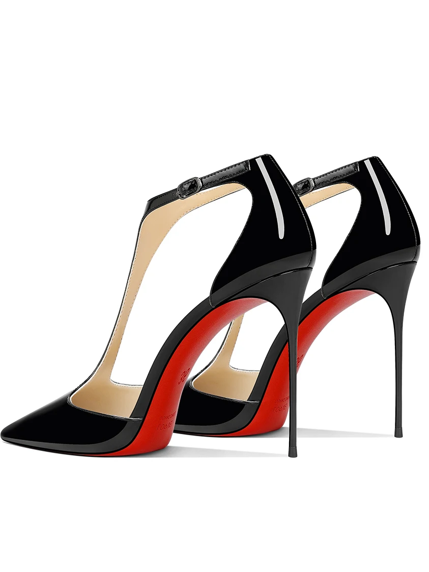 nuovi tacchi alti sottili in vernice nera con squisito temperamento femminile, punta appuntita abbinata a scarpe singole con abito formale