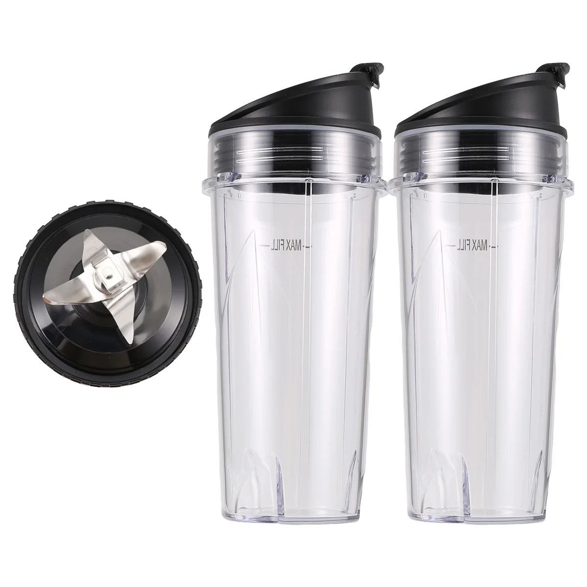 

JLMC 6 Fins Extractor Blades Replacement Parts for Nutri Ninja BL770 BL780 BL660 Blender, 16 Oz Single Serve Cup Set