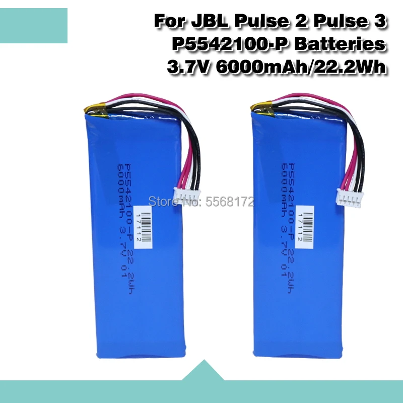 

3.7V 6000mAh/22.2Wh Battery for JBL Pulse 2 Pulse 3 P5542100-P 5542110P 2017DJ1714 battery