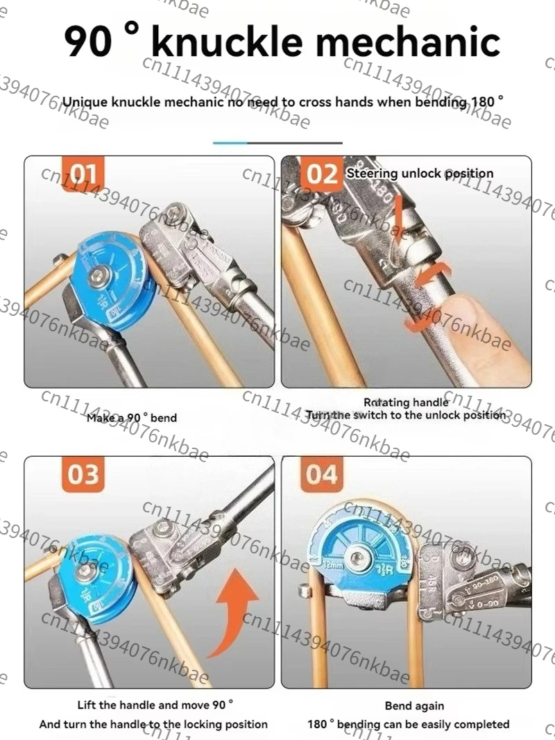 8-22MM Manual Tube Bender, 0-180° Multi-functional Pipe Bending Machine for Stainless Steel, Aluminum & Copper Tubes