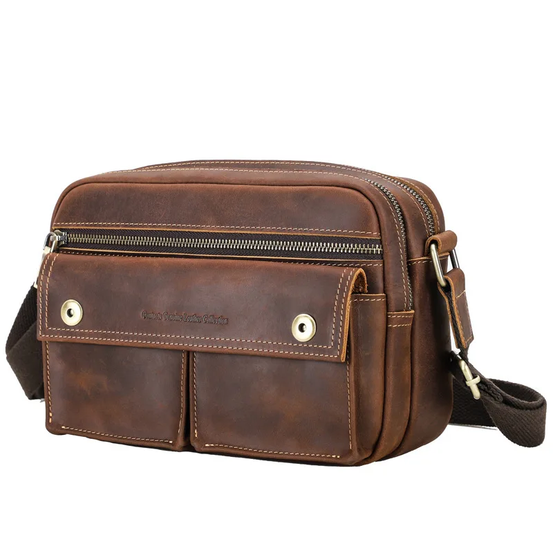 جديد عصري النمط البريطاني واحد الكتف Crossbody يمكن أن يحمل 7.9 بوصة حقائب جلدية حقائب اليد الرجال