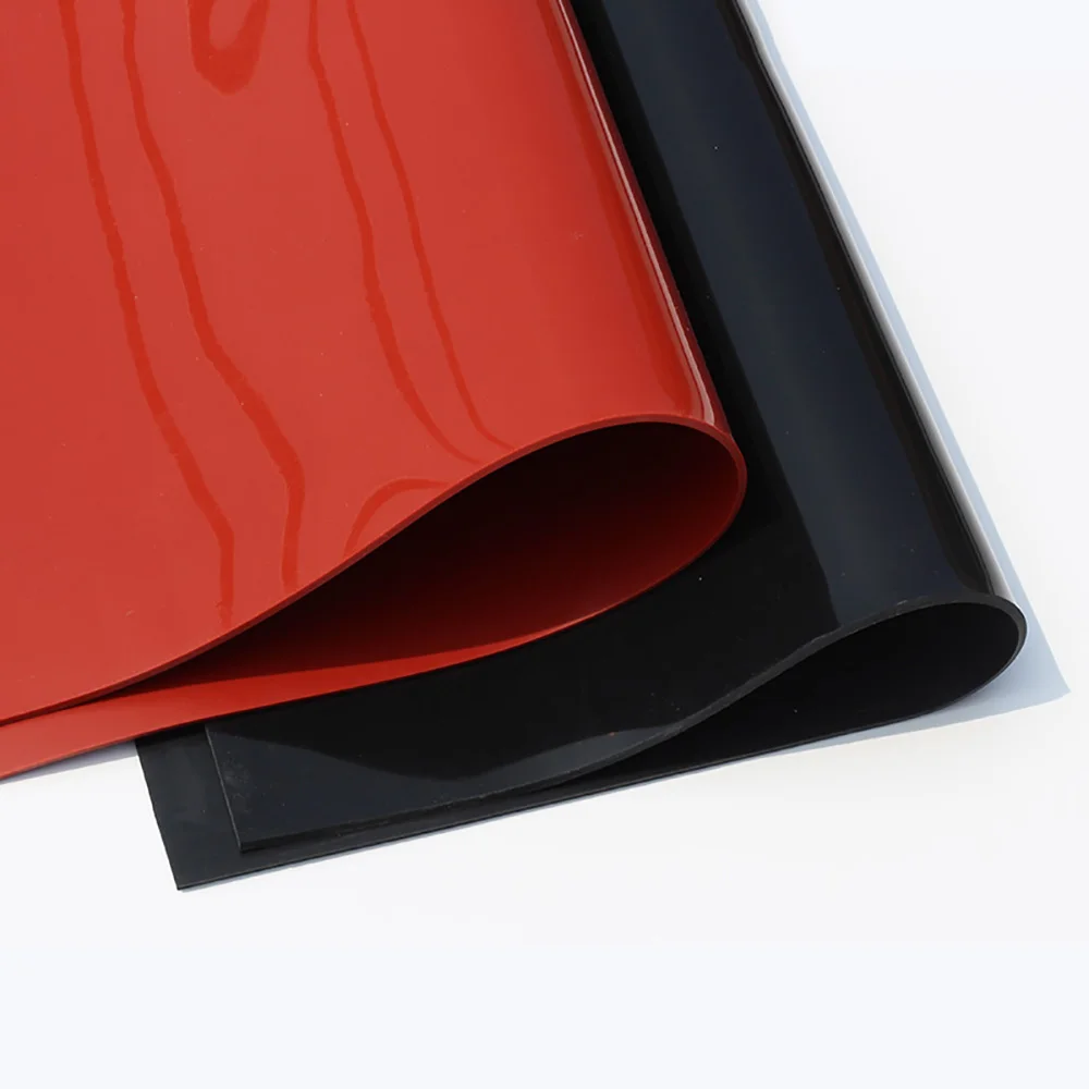 High Temp Resistant Black Red Silicone Rubber Sheet 500mmx500mm Thick 1mm 2mm 3mm 4mm For Vacuum Press Oven Heat Sealing Mat