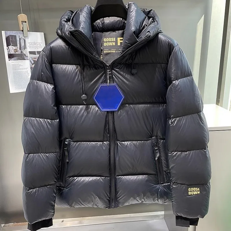 Winter Mens Down Coat Windproof Waterproof Outside Casual Outerwear Zip High Street Fashion Men Warm Hooded Windbreaker Jacket