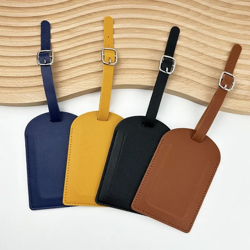 Leather Luggage Tag Set of 2 with Knife Template Easy Operation Convenient Durable view 6
