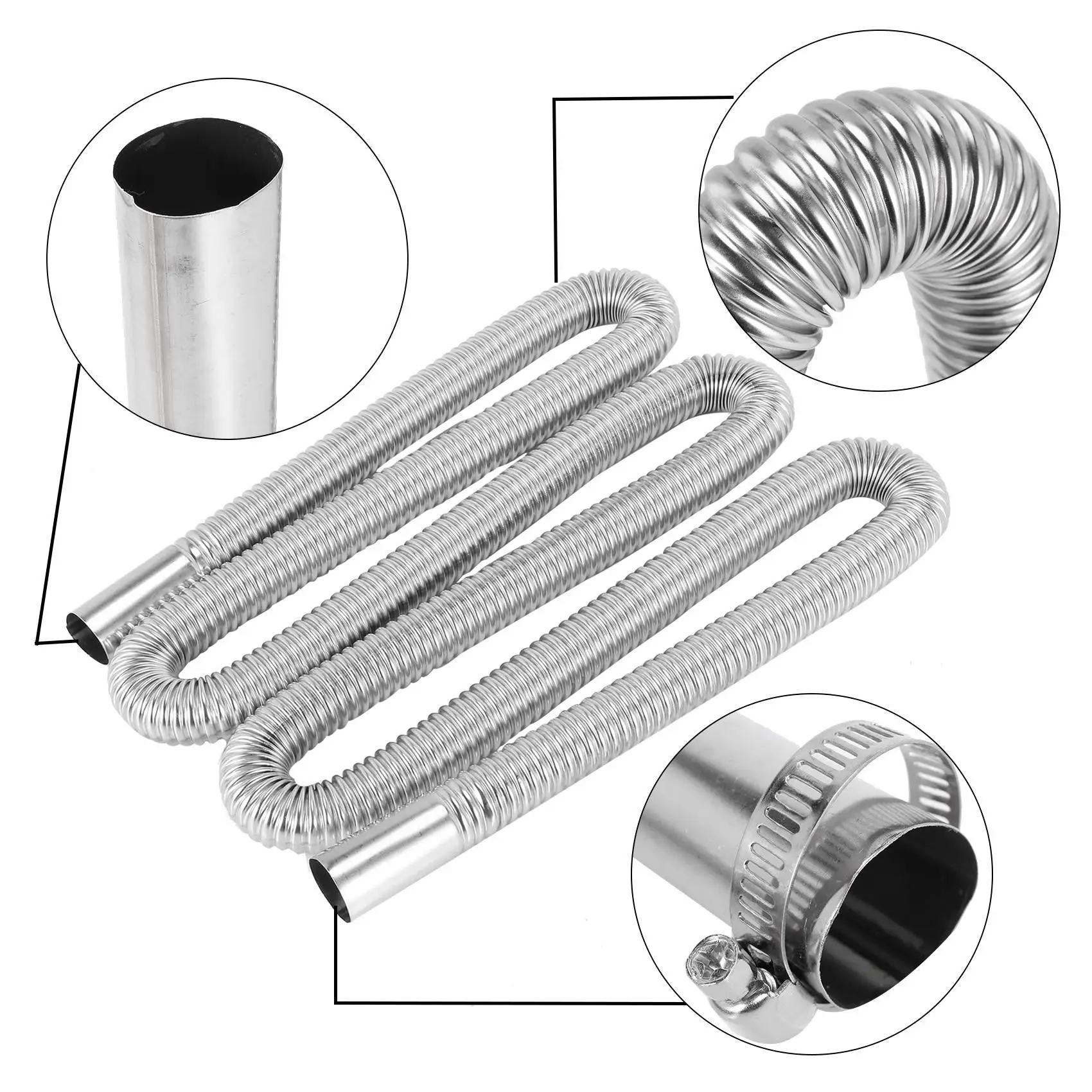 200cm samochodowa powietrzna nagrzewnica postojowa rura wydechowa z 2 zbiornikiem paliwa rura wydechowa wąż do podgrzewacza ropa naftowa