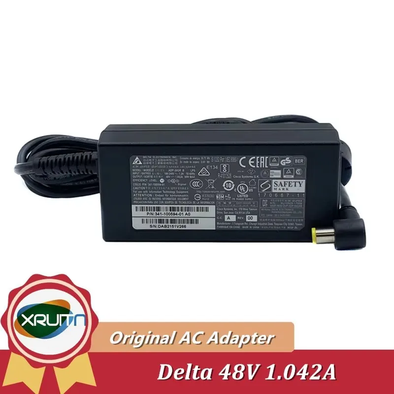 For CISCO IP Phones Power Supply DELTA ADP-50GR B 48V 1.042A 50W 341-100594-01 AC Adapter Charger