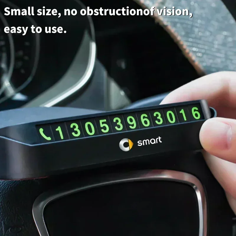 

Табличка с номером телефона для временной парковки автомобиля для Smart Fortwo 451 450 453 Forfour EQ Cabrio Crossblade ROADSTER Coupe