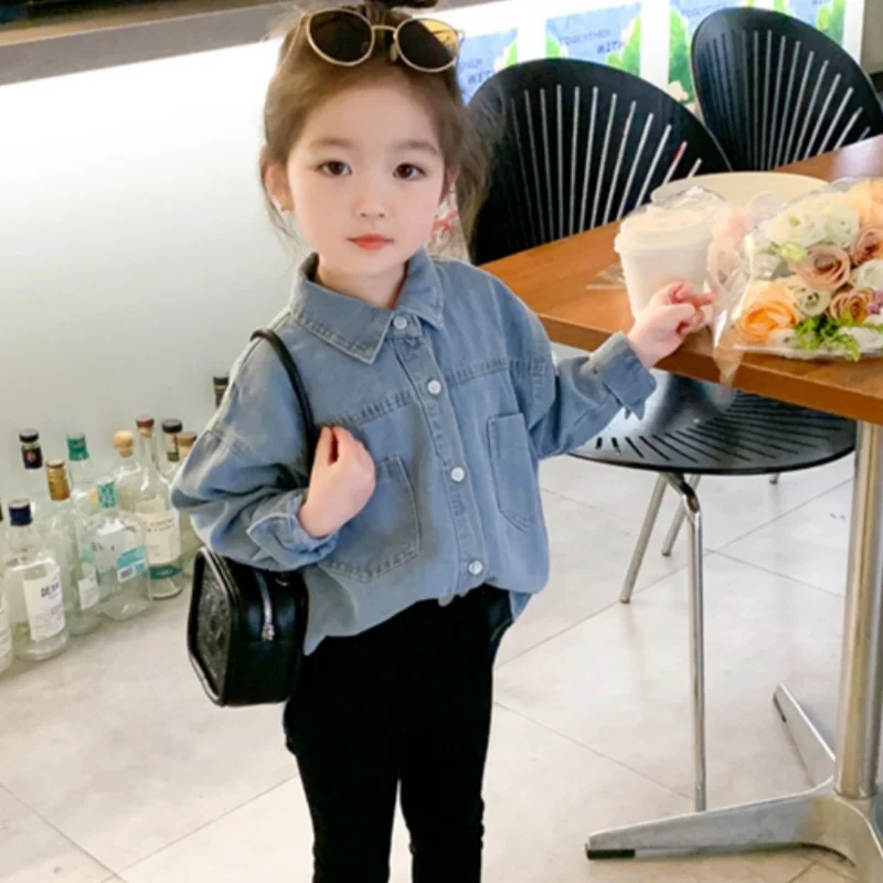 

Girls Baby's Kids Blouse Coat Jacket Outwear 2024 New Jean Spring Autumn Shirts Cotton Gift Party Sunscreen Children's Clothing