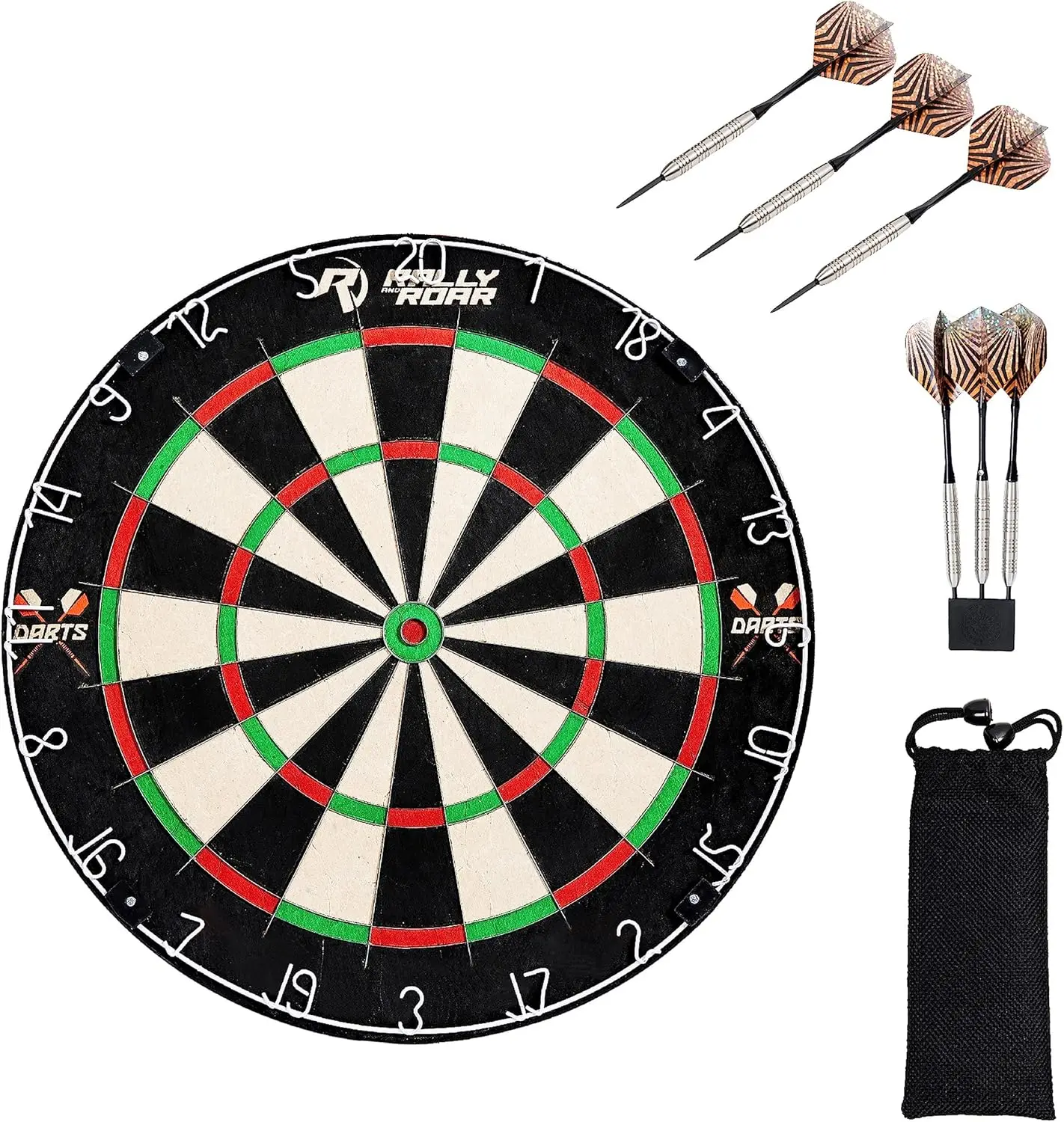 Dartboard Multiple Styles Pre-Assembled Wood Dartboard Cabinet Collection with 18” Bristle Dartboard & Steel Tip Dart