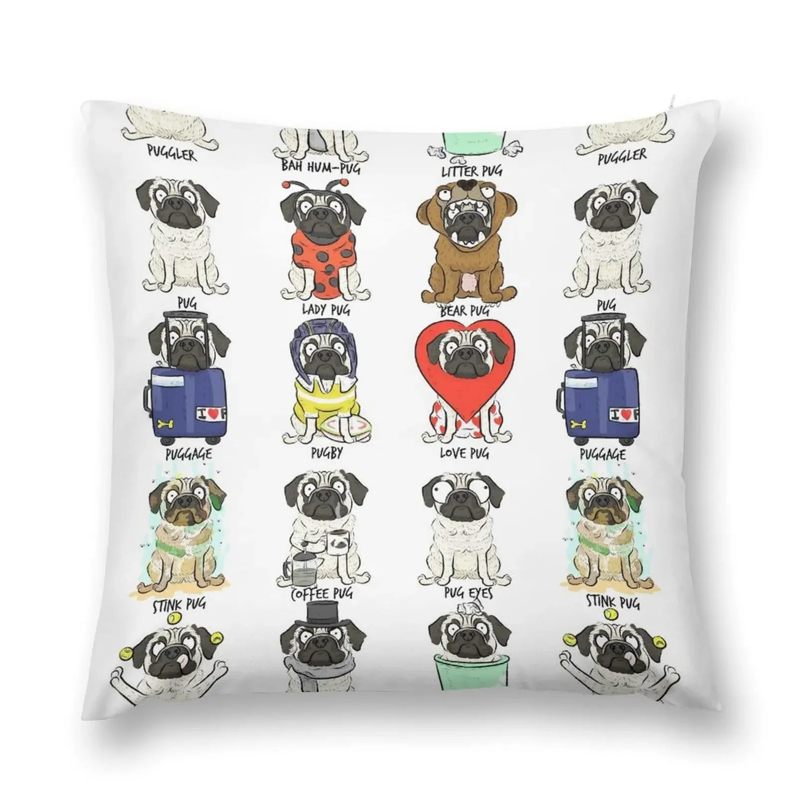 Pug Puns Throw Pillow christmas supplies Pillow Cases sleeping pillows Room decorating items pillow