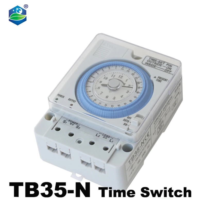 TB-35 / TB35-N AC110V-220V 10A mechanical timer Manual /Auto Control Timing Range 24h time switch with Battery