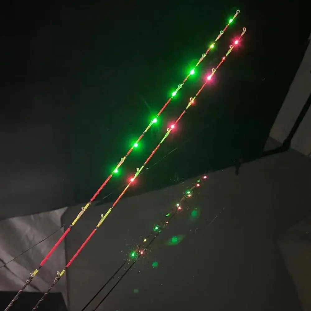 55 centimetri LED Mezza Titanio/Titanio Completo Barca/Punta della Asta di Zattera di Ricambio Coda Morbida Mezza Lega di Titanio Parti di Riparazione Sostituire la Punta della Canna Da Pesca