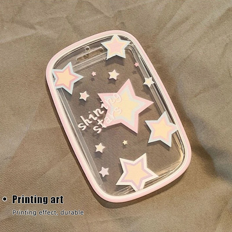 Soporte transparente para sesión fotográfica de estrellas brillantes, llavero, fundas para fotos, funda para tarjetas de autobús, Protector de fotos para estudiantes, 3 pulgadas