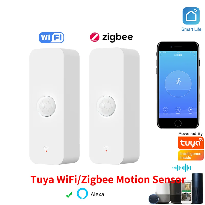 Tuya WiFi Zigbee PIR Motion Sensor Smart Home Human Body Infrared Detector Security Smart Life Works With Alexa Google Home