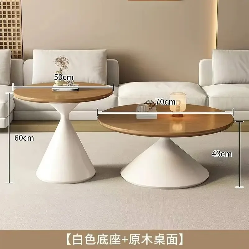 

Circular Small Coffee Table Household Living Room Side Tables Modern Solid Wood Homestay Minimalist Nordic Mesas Home Furniture