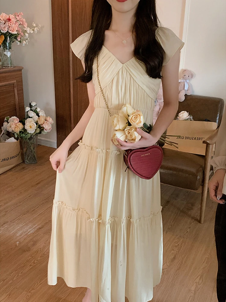 

Новая летняя длинная юбка ANLI Gentle White Moonlight V-образного кроя с эффектом утягивания талии, приталенная, А-силуэт, для похудения, модель Sle ort Sve