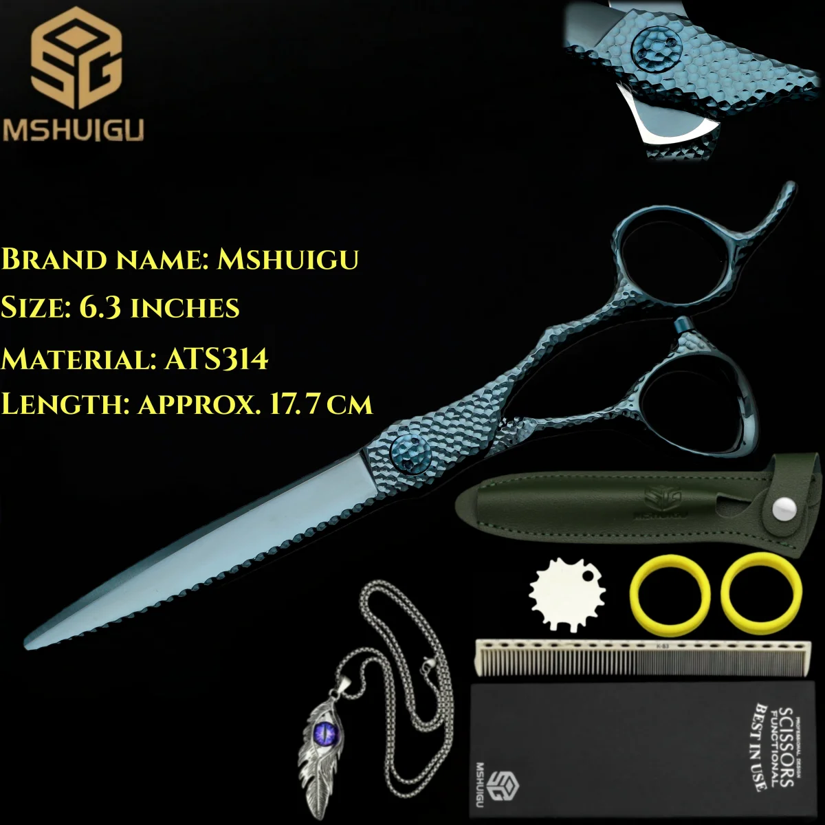 

Профессиональные парикмахерские ножницы MSHUIGU 6,3 дюйма ATS314, высококачественные ножницы для стрижки волос с подшипниками, многофункциональные филировочные ножницы