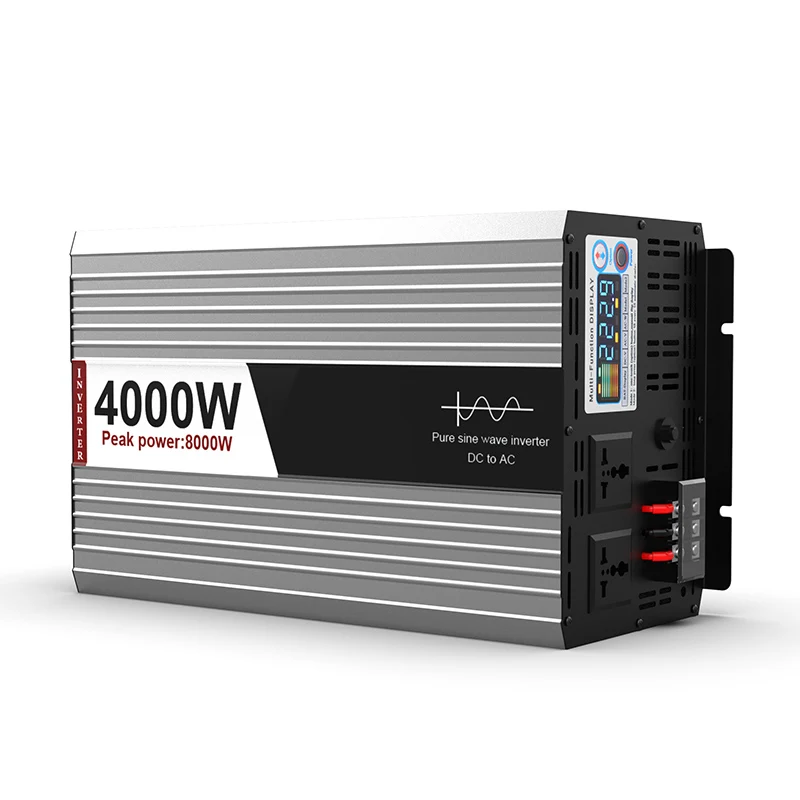 Single Phase Off-Grid Inverter 4000W Pure Sine Wave DC 24V to AC 220V Solar Power Inverter Digital Display Voltage Converters