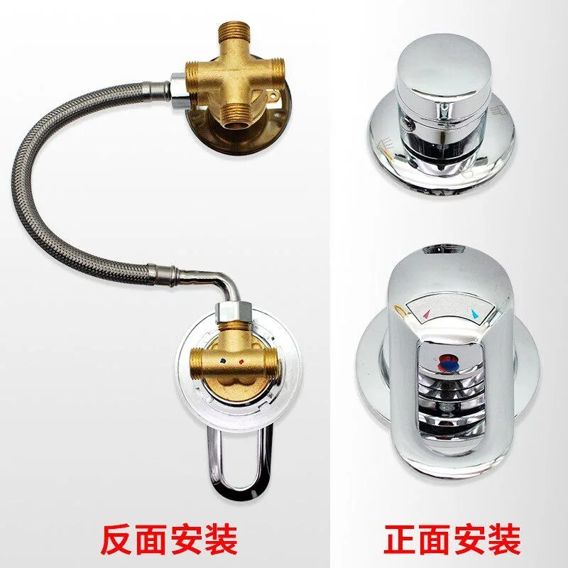 Brass Mixing Valve for Bathroom Shower Screw Thread Center Distance 10cm Faucet Tap for Cabin