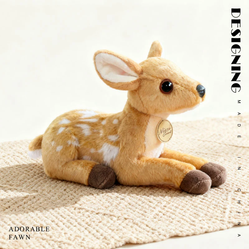 

Simulation Lifelike Sika Deer Plushies Toys Soft Stuffed Animals Cartoon Little fawn Baby Appease Dolls for Kids Xmas Gifts
